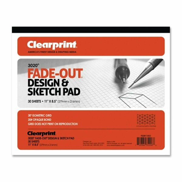 Clearprint Grid Paper Pad  20lb.  30Degree Isometric 8.5 in. x 11 in. 30 SHT CL463666